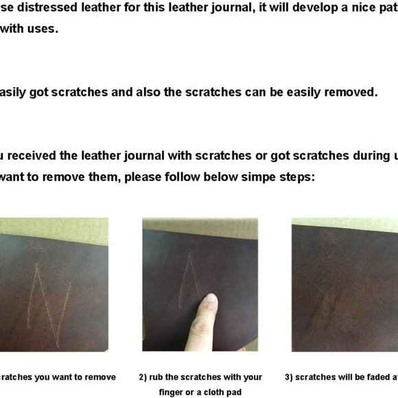 Leather Journal Writing Notebook - Genuine Leather Bound Daily Notepad for Men - Picture 7 of 7